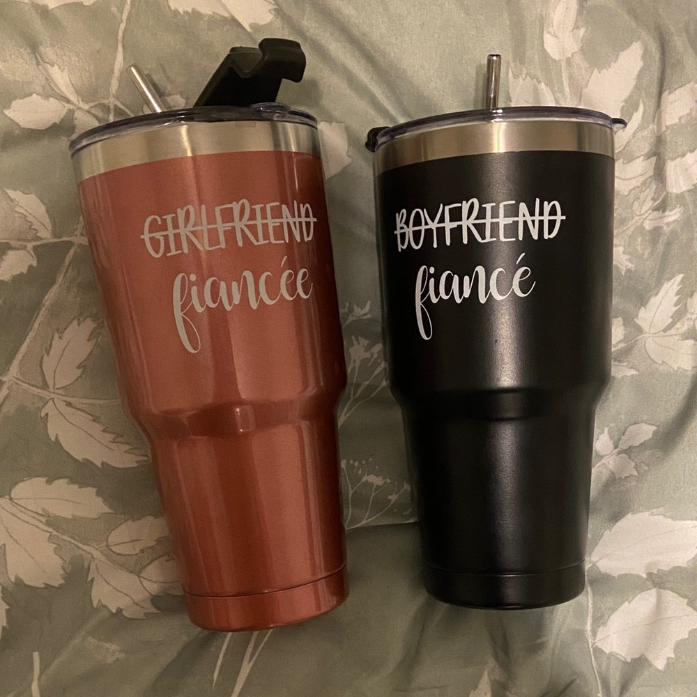 Couple's Tumbler Set in Black and Copper